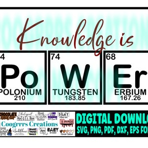 Knowledge is Power SVG, Digitaler Download, Cricut und Kamee Schneidemaschine bereit, PDF Datei enthalten