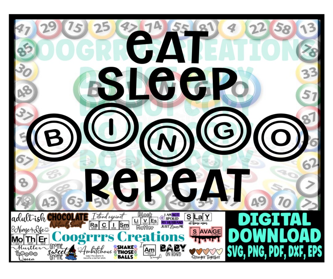 Bingo SVG, Cricut and Silhouette Cutting Machine Ready, Digital ...