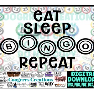 Bingo SVG, Cricut and Silhouette Cutting Machine Ready, Digital Download