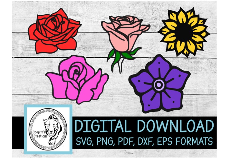 Download Clip Art Digital Download Flowers Svg Cricut And Cameo Cutting Machine Ready Art Collectibles