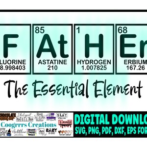 Father the Essential Element, Periodic Table svg, Father svg, Father&#39;s Day, DIGITAL DOWNLOAD, Cutting Machine Ready