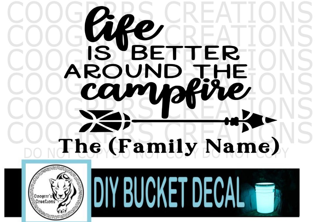 Camping Bucket Decal Only Camp Bucket Camp Camp Decal Bucket Decal Make