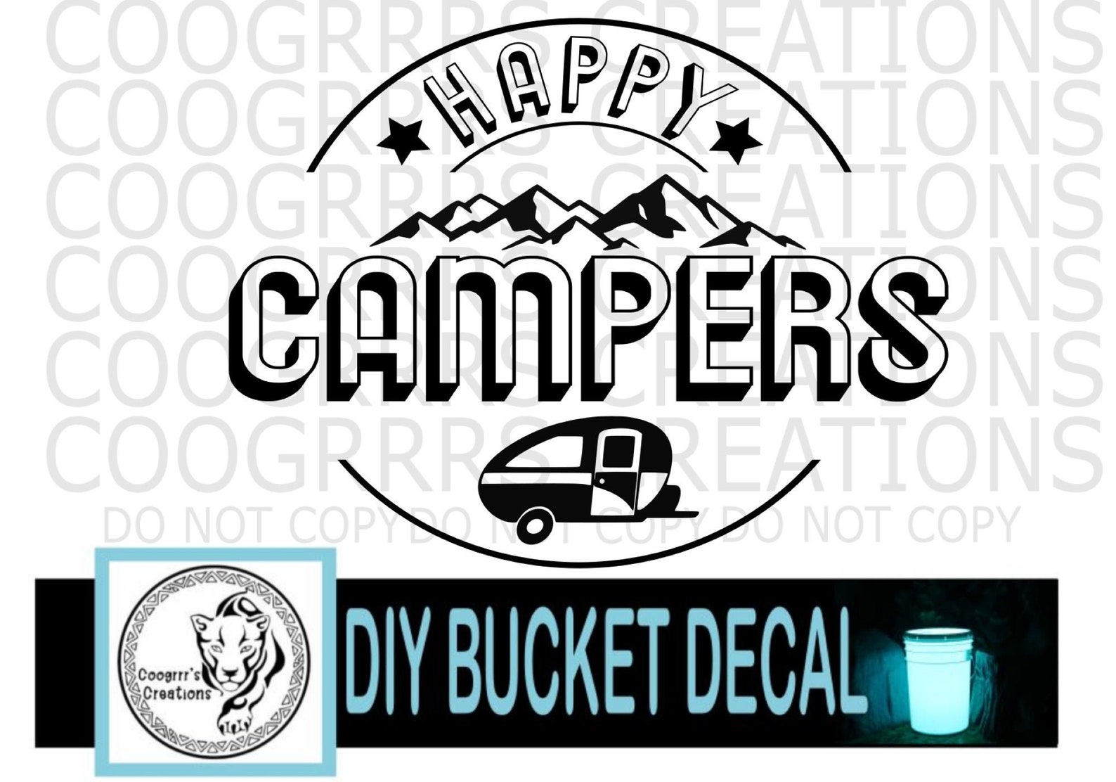 Camping Bucket DECAL DIY Make Your Own Camping Bucket Etsy