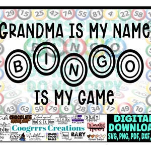 BINGO SVG, Cutting Machine Ready, Digital Download