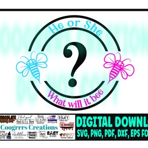 Gender Reveal SVG, Cricut und Cameo Schneidemaschine bereit, Digitaler Download