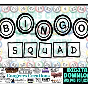 BINGO SVG, Schneidemaschine bereit, Digitaler Download