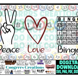 Bingo SVG, Cricut und Cameo Schneidemaschine bereit, Digitaler Download