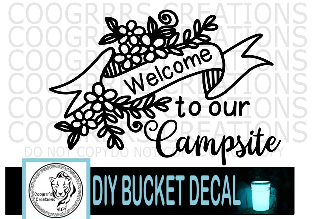 Camping Bucket Decal Only Camp Bucket Camp Camp Decal Etsy