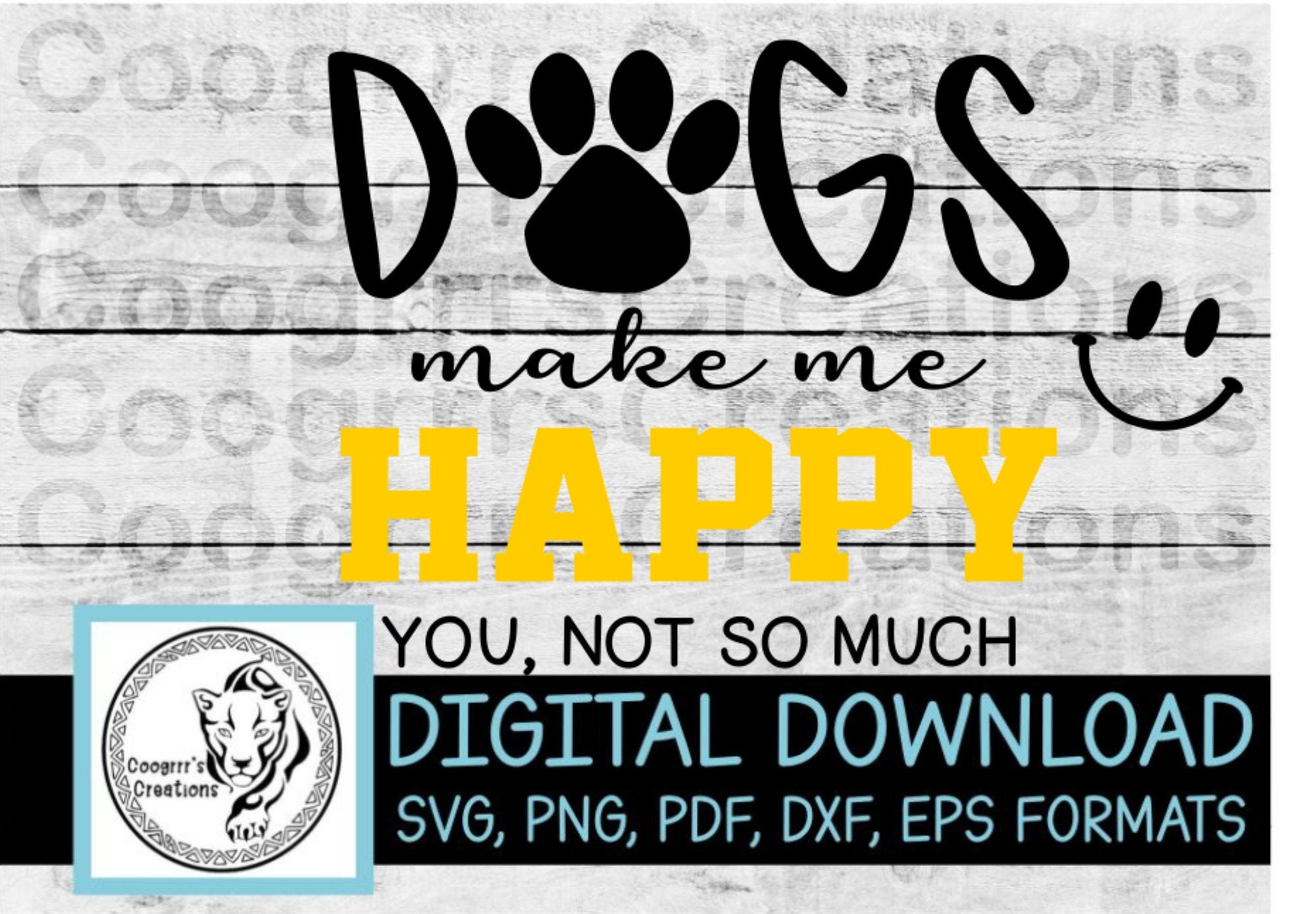 Dogs make me happy svg Dogs svg Dog svg Dogs make me | Etsy