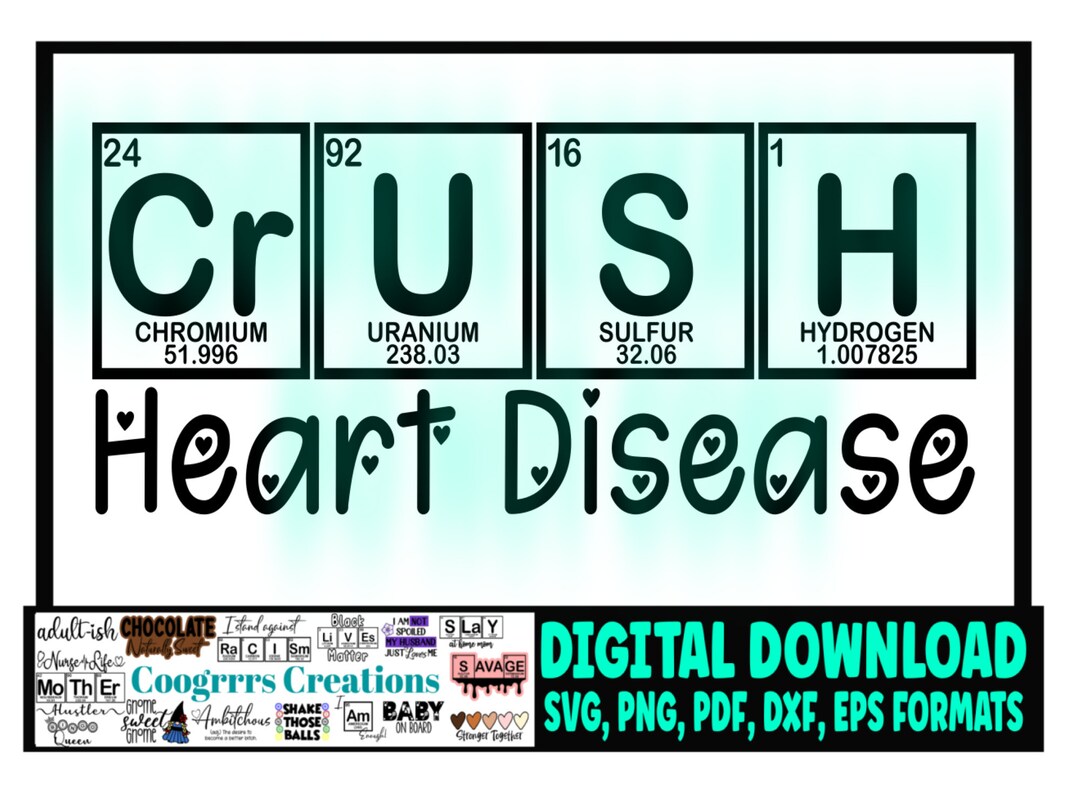 Crush Heart Disease SVG Heart Warrior Svg Heart Disease Awareness