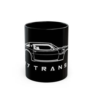 1977 Pontiac Trans Am Black Mug | Classic Muscle Car Wraparound Design for Smokey & Bandit Fans | 11oz or 15oz Mug
