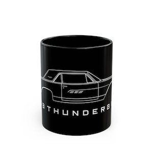 1963 Ford Thunderbird Black Mug | Retro Car Wraparound Art for Collectors & Gearheads | 11oz or 15oz SandersonsGarage