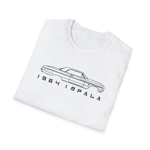 1964 Chevy Impala T-Shirt | Minimalist Lowrider Line Art | Classic Car Lover Gift | Vintage Impala Profile Tee