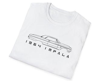 1964 Chevy Impala T-Shirt | Minimalist Lowrider Line Art | Classic Car Lover Gift | Vintage Impala Profile Tee