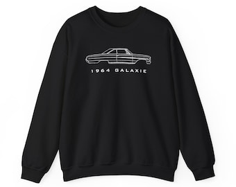 1964 Galaxie Sweatshirt Classic Muscle Car Crewneck Vintage Car Graphic Retro Automotive Gift for Car Enthusiasts