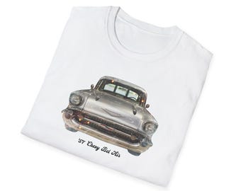 1957 Chevy Bel Air T-Shirt, Vintage Car Graphic Tee | Classic American Muscle Car Shirt | Retro Auto Enthusiast Gift