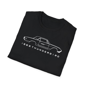 1963 Ford Thunderbird T-Shirt | Minimal Line Drawing Graphic | Classic Jet Age Car Tee | Soft Cotton Vintage Auto Shirt