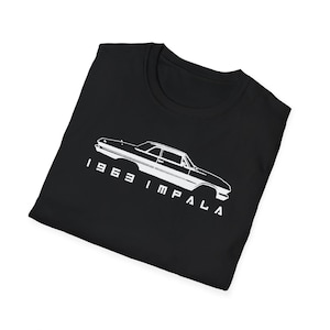 1963 Chevy Impala T-Shirt | Jet Smooth Line Art Car Tee | Classic Lowrider Gift | Minimalist Impala Shirt for Car Lovers
