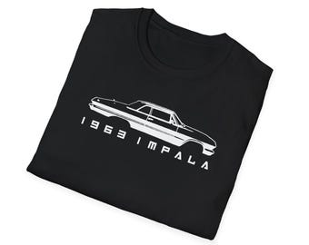1963 Chevy Impala T-Shirt | Jet Smooth Line Art Car Tee | Classic Lowrider Gift | Minimalist Impala Shirt for Car Lovers