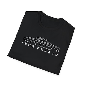 1962 Chevy Bel Air T-Shirt | Bubbletop Line Art | Minimalist Vintage Car Graphic Tee