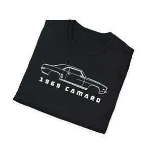 1969 Camaro T-Shirt | Classic Chevy Muscle Car Tee | Big Block SS Camaro Gift | Vintage Car Line Art Shirt