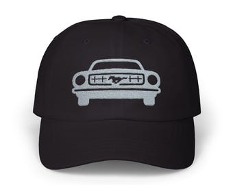 1965 Mustang Grille Embroidered Dad Hat | Classic Pony Car Cap, Vintage Style Cotton Hat for Mustang Lovers