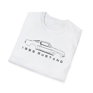 1965 Ford Mustang T-Shirt | Classic Pony Car Line Art Tee | Vintage Muscle Car Gift for Him