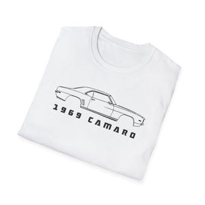 1969 Chevy Camaro T-Shirt | Camaro SS Big Block Muscle Car Tee | Minimalist Line Drawing | Vintage Car Lover Gift