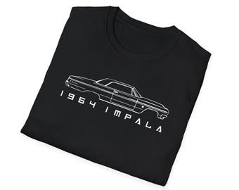 1964 Chevy Impala T-Shirt | Classic Lowrider Car Line Art Tee | Vintage Car Enthusiast Gift | Minimalist Impala Shirt