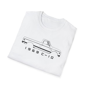 1969 Chevy C-10 T-Shirt | Classic Pickup Truck Tee | C10 Profile Line Art | Vintage Truck Enthusiast Gift