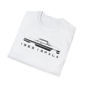 1963 Chevy Impala T-Shirt | Minimalist Line Art Classic Car Tee | Jet Smooth Impala Shirt | Lowrider Gift for Car Lovers