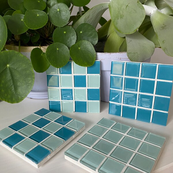 Retro Glass Coasters Etsy