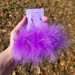 Stash Earrings - Pom Pom Earrings, Fuzzy Earrings, Fuzzy Festival Earrings, Fuzzy Rave Earrings, Rave Earrings, Rave Accessories