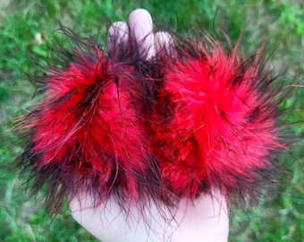 Stash Poms - Clip On Stash Buns, Space Buns, Rave Poms, Rave Buns, Festival Poms, Festival Buns, Rave Accessories, EDM Accessories, Pom Clip