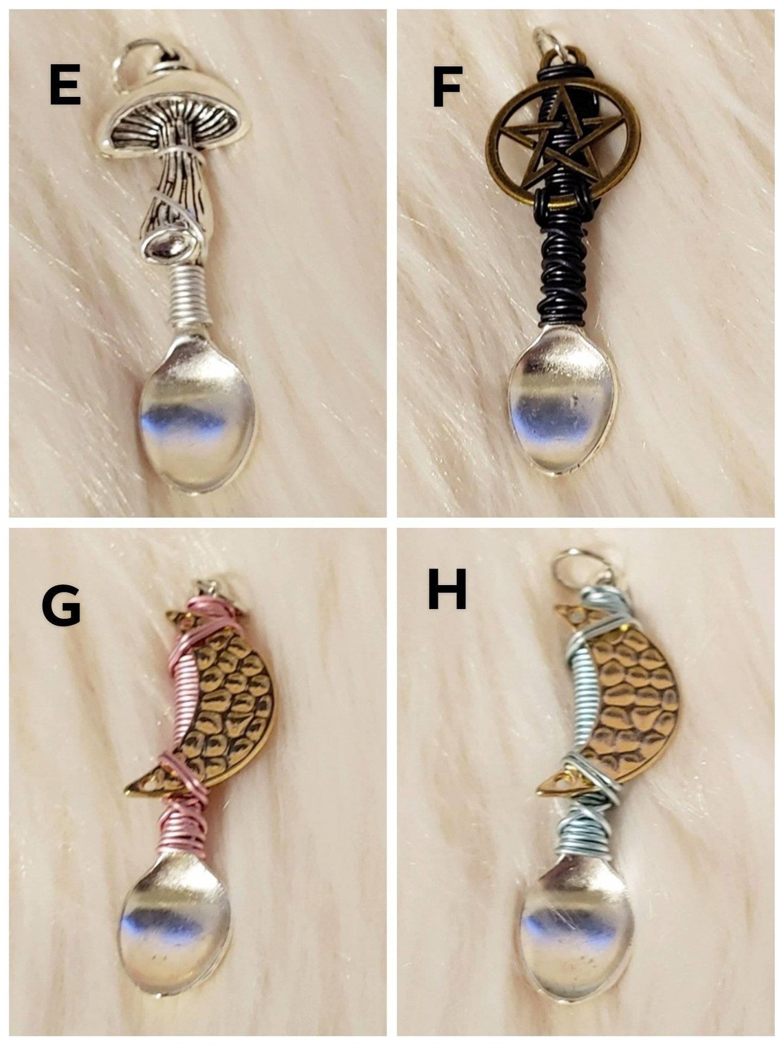 Wire Wrapped Spoons Spoon Pendants Spoon Necklace Spice Etsy