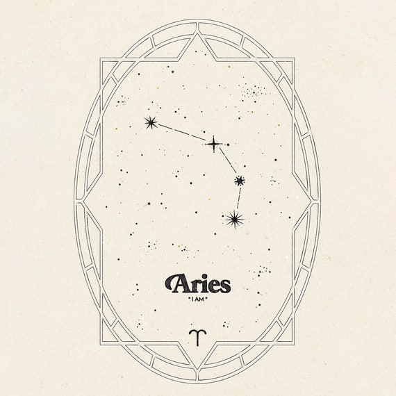 Aries Print | Constellation Illustration | Star Sign Print 