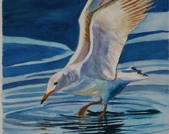 Watercolor painting,Watercolor,Watercolor art,Original painting,Original art,Aquarelle,Home decor,Wall hanging,Watercolour,The seagull