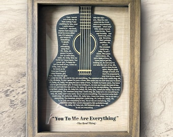 Customised Guitar Song Lyrics Wood Picture