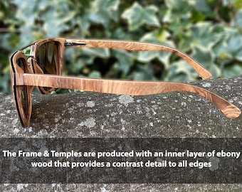 Occhiali da sole di lusso in legno di rovere d'ulivo con lenti