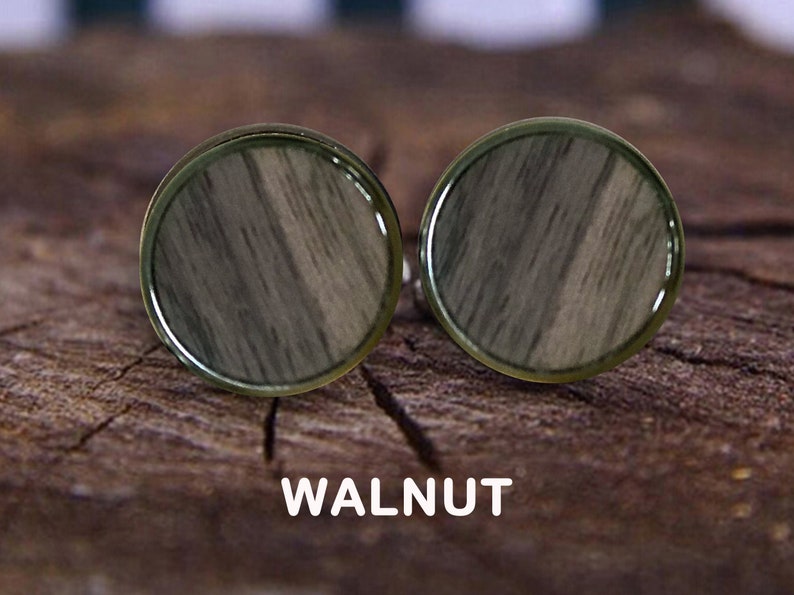 Real Wood Cufflinks /& Solid Zebra Wood Gift Box with free personalisation