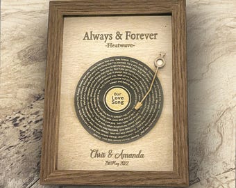 Customised Vinyl Song Lyrics Wood Picture