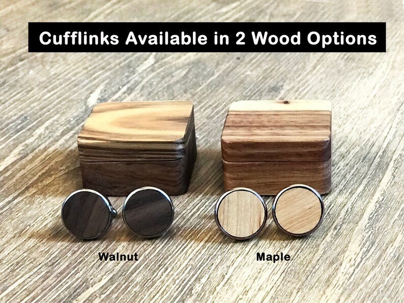 Real Wood Cufflinks /& Solid Zebra Wood Gift Box with free personalisation