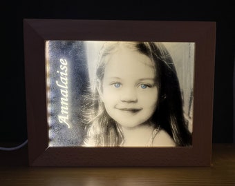 Mono Colour Tone LED Photo in Solid Beech Frame