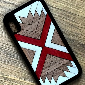 Azteken Themen Echte Holz Marquetry Handytasche für iPhone & Samsung