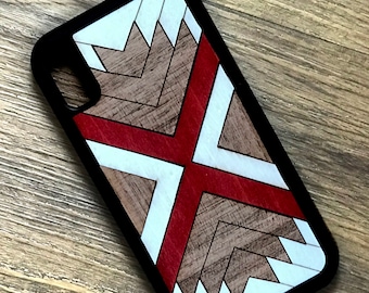 Aztec Themed Real Wood Marquetry Phone Case for iPhone & Samsung