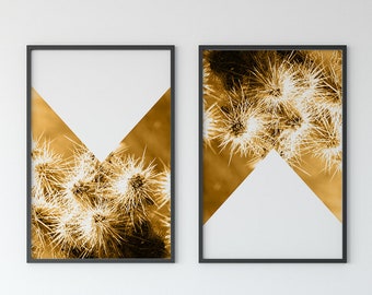 Printable Cactus Southwest Decor, Modern Desert Landscape Negative Space Art