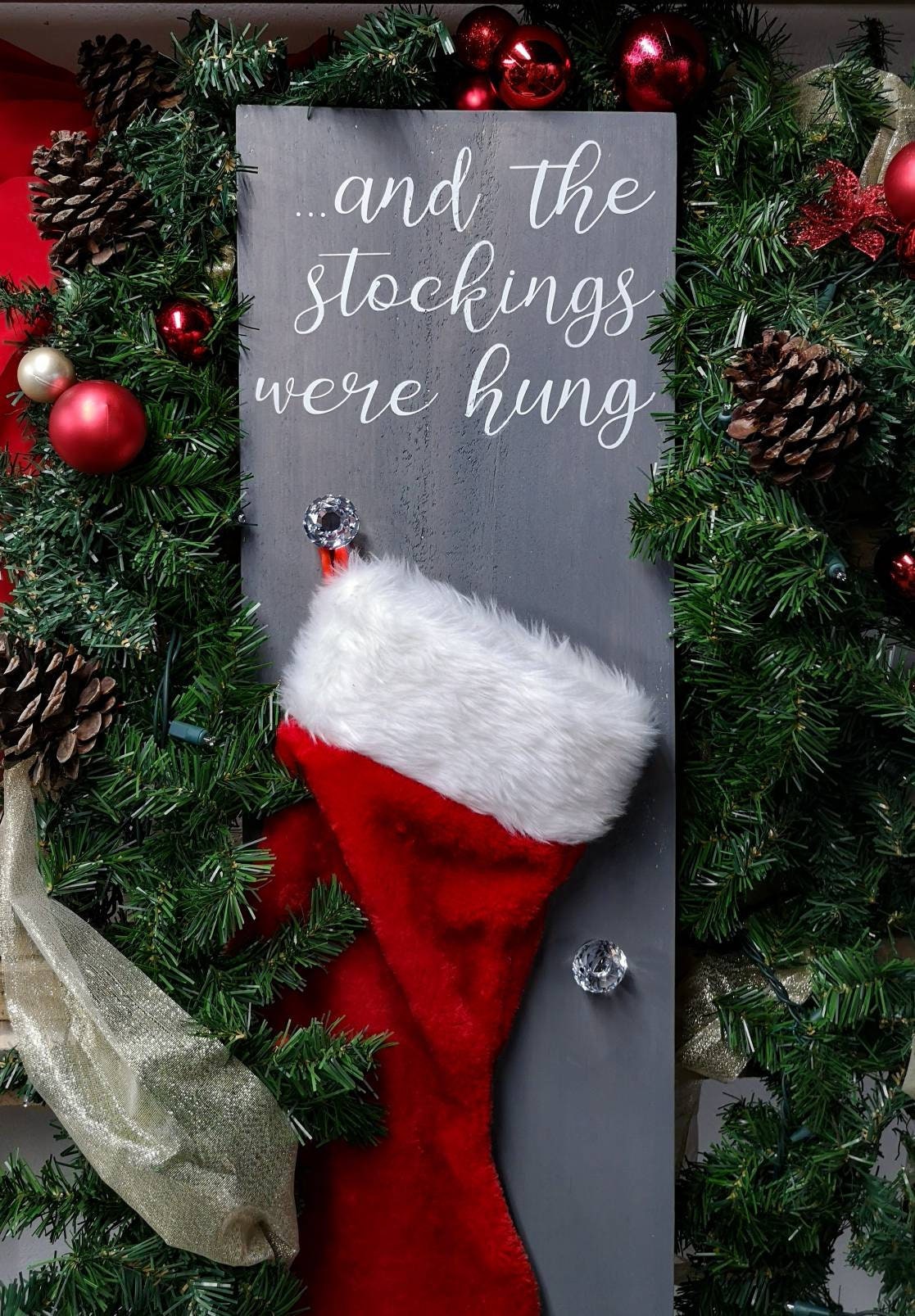 Vertical Stocking Hanger Free Standing Stocking Holder Etsy