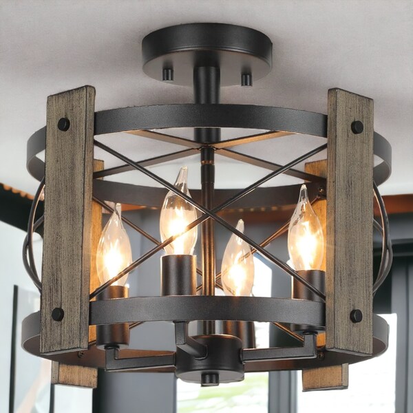 Rustic Wood Light Fixture - Etsy