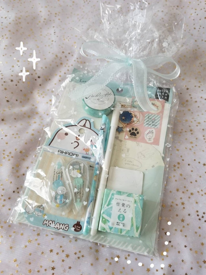Kawaii blue stationery gift set