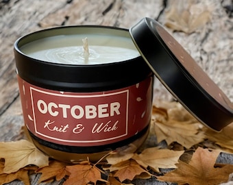 October, 8 ounce Soy Wax Candle